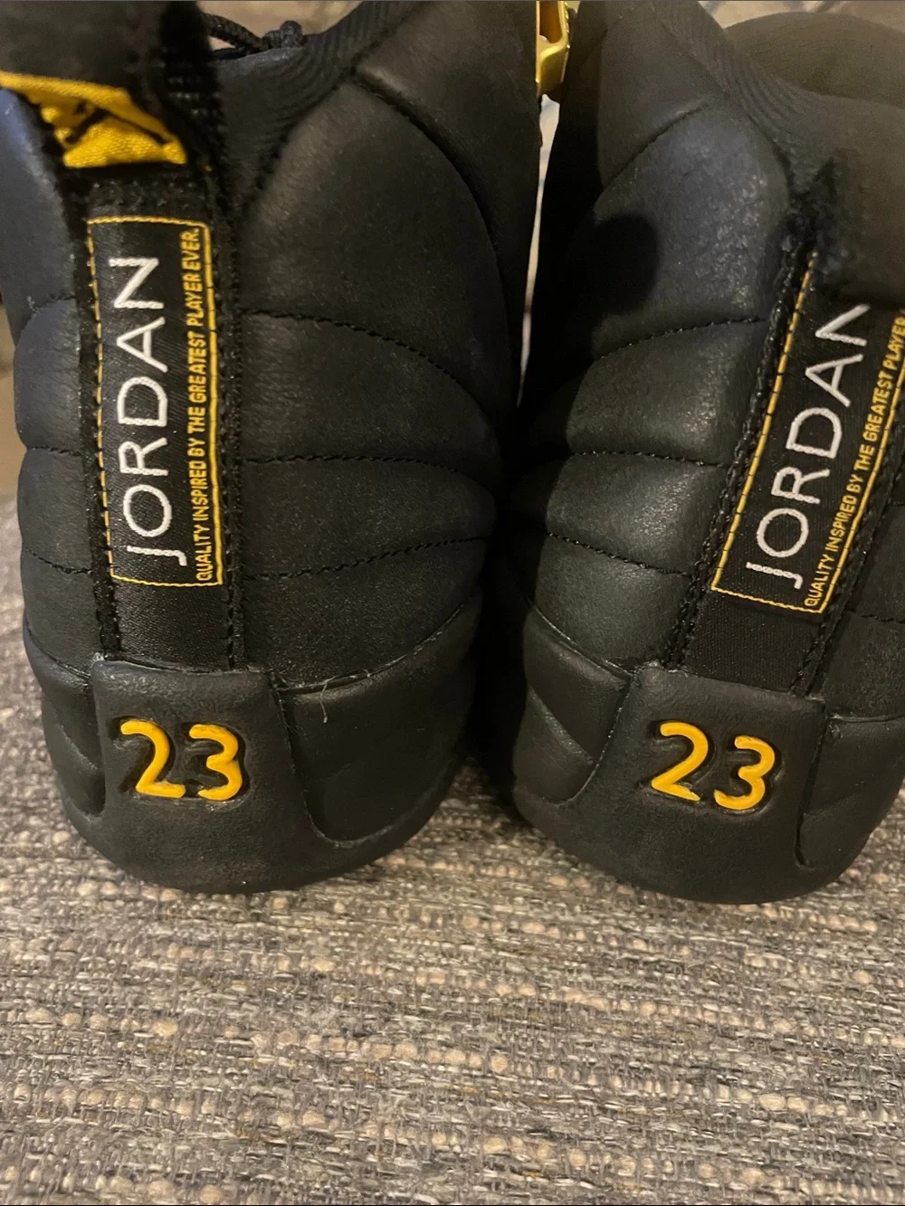 Jordan Men's Black and Gold High-Top Sneakers